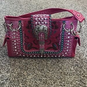 Super Fun Hot Pink Leather Handbag